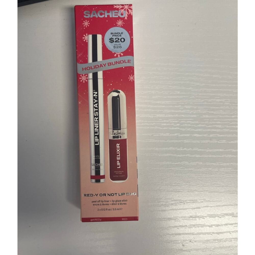 Sacheu Red-Yor Not Lip Duo--Lip Liner and Lip Elixir Holiday Bundle